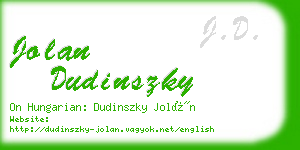 jolan dudinszky business card